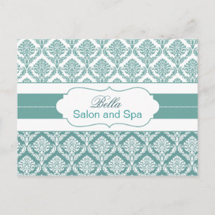Postal empresa moderna damask aqua