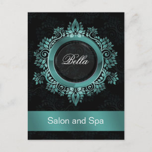 Postal empresa moderna damask aqua