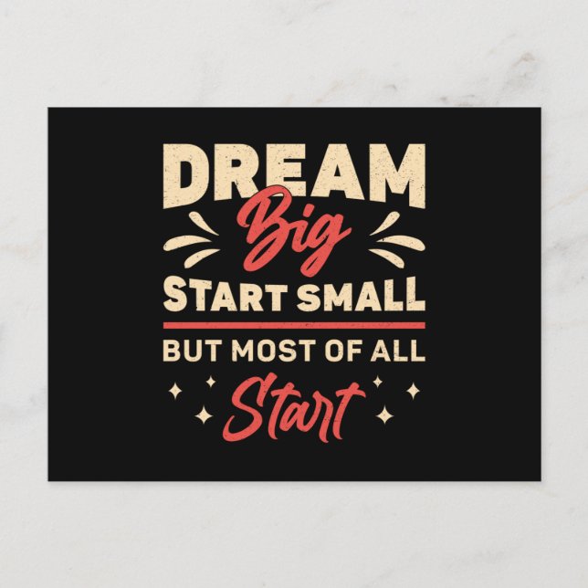 Postal Empresario Dream Big Start Pequeño Director Ejecut (Anverso)