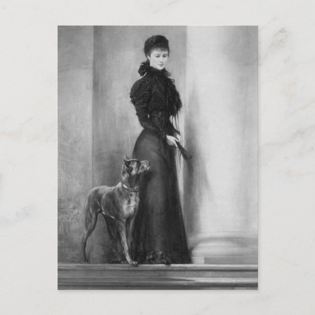 Postal Empress Elisabeth Austria - Sissi, Sisi con perro (Anverso)