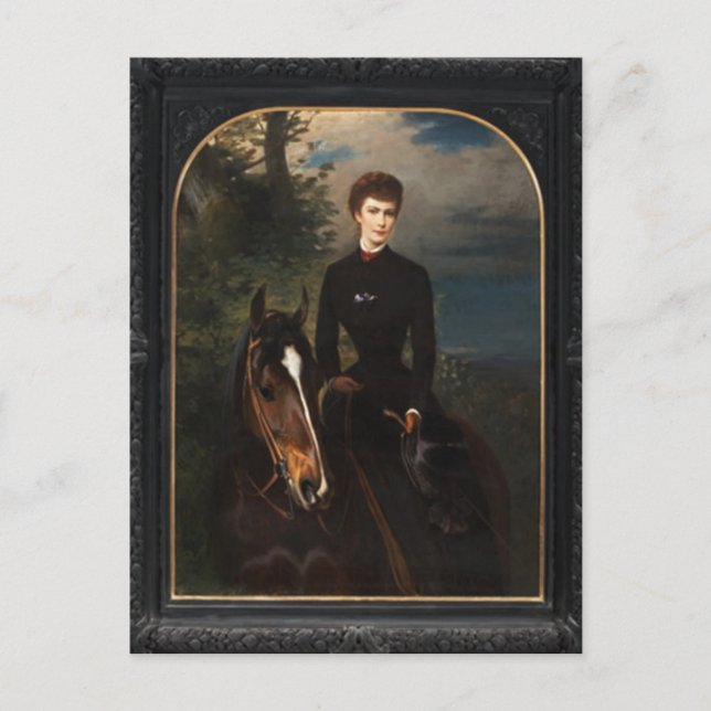 Postal Empress Elisabeth de Austria montando a caballo #0 (Anverso)