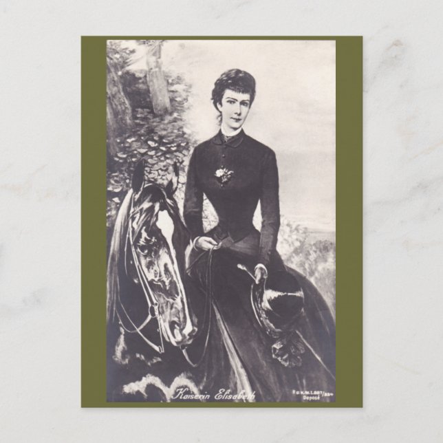 Postal Empress Elisabeth montando la silla de caballo #05 (Anverso)