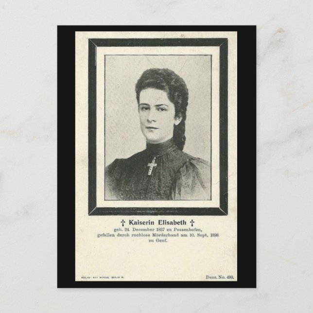 Postal Empress Elisabeth - Sissi - ASESINACIÓN #034H (Anverso)