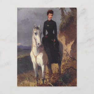 Postal Empress Sissi montando a caballo en la silla #026S
