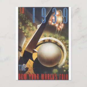 Postal En 1939, la feria mundial de viajes de Nueva York