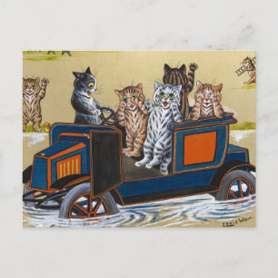 Postal En aguas profundas por Louis Wain