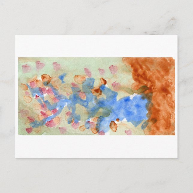 Postal en árbol azul y rosa (Anverso)