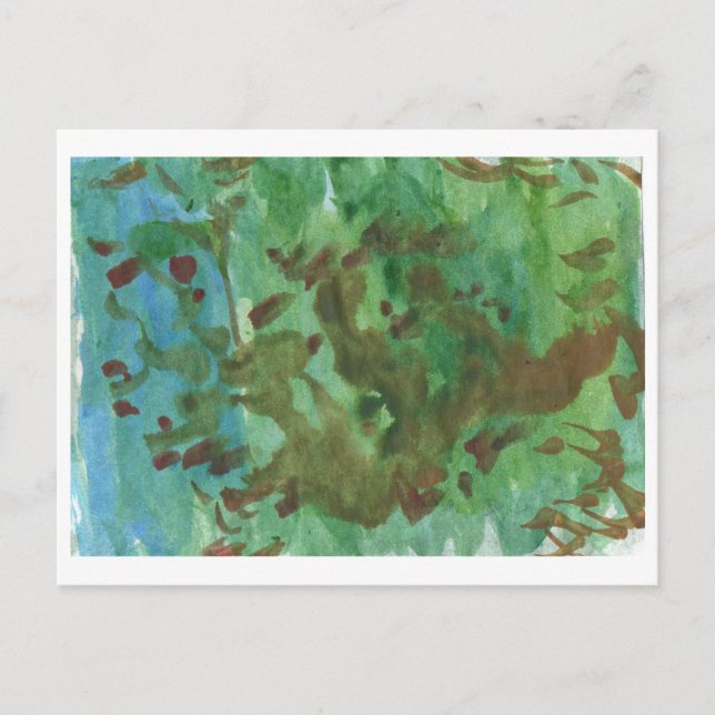 Postal en azul y verde (Anverso)