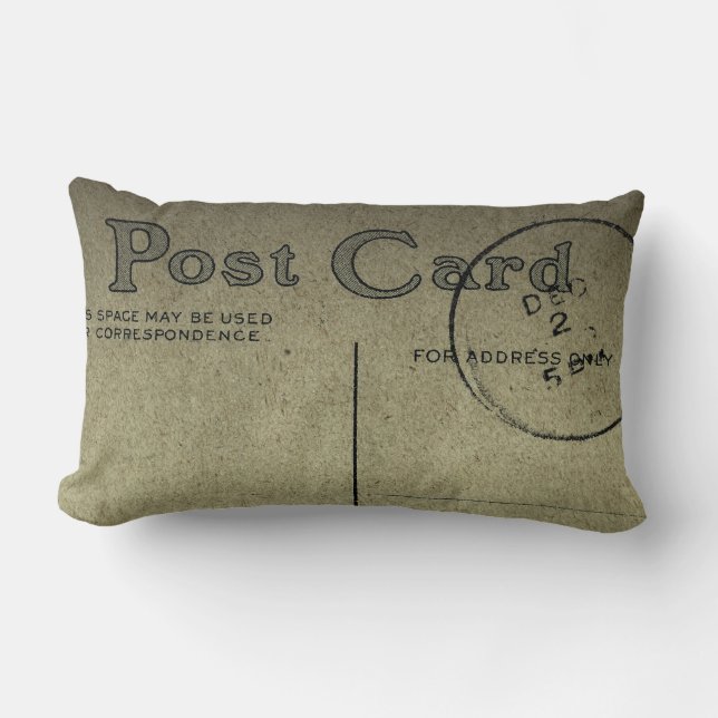 Postal en blanco gris del vintage - almohadas (Anverso)