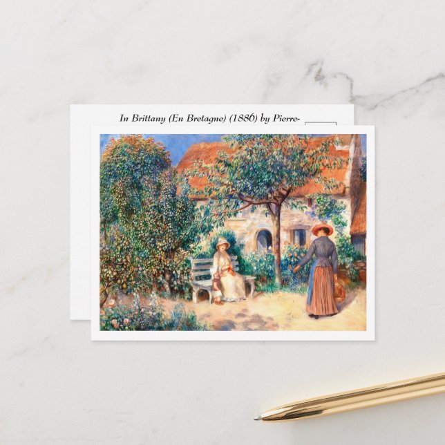 Postal En Bretaña, por Pierre-Auguste Renoir (Anverso/Reverso In Situ)