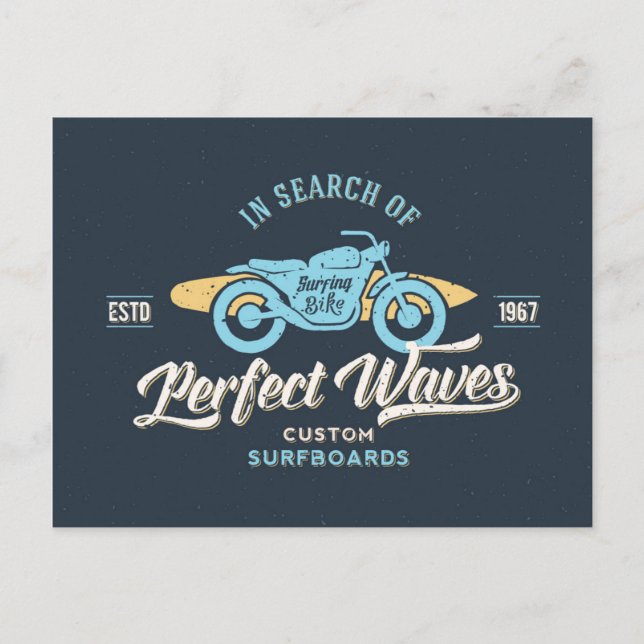 Postal En busca del Poster de ondas perfectas (Anverso)