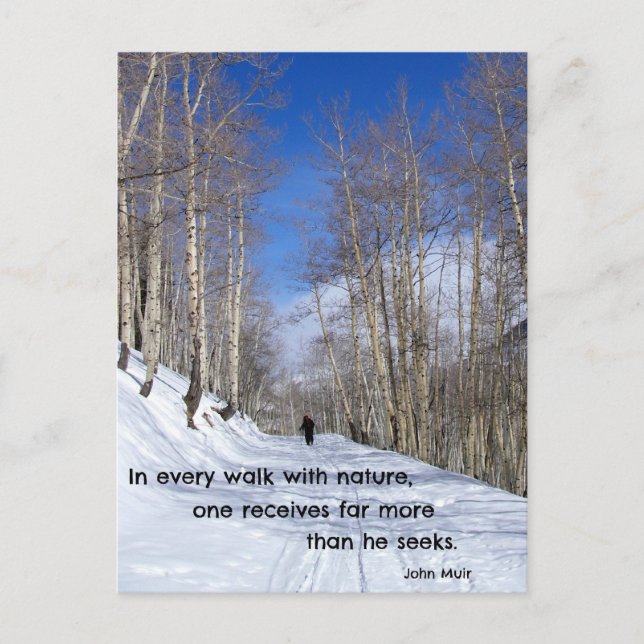 Postal En cada paseo con la naturaleza...por John Muir (Anverso)