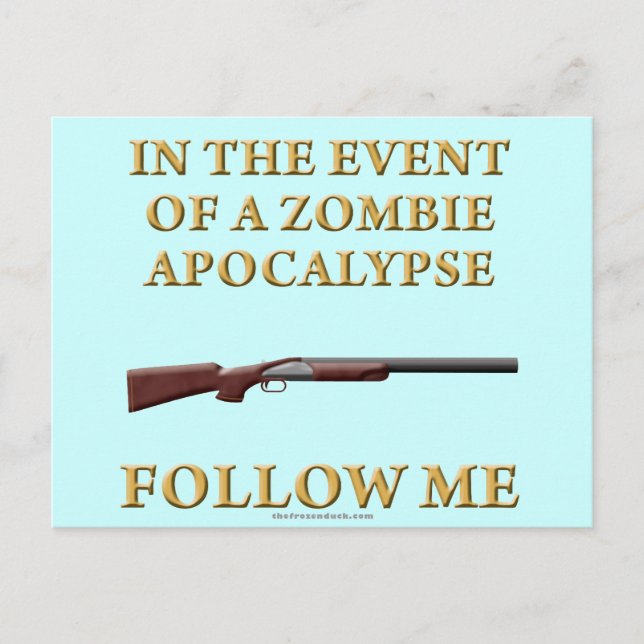 Postal En caso de apocalipsis zombie (Anverso)