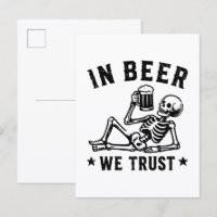 En cerveza confiamos esqueleto jugando beer pong