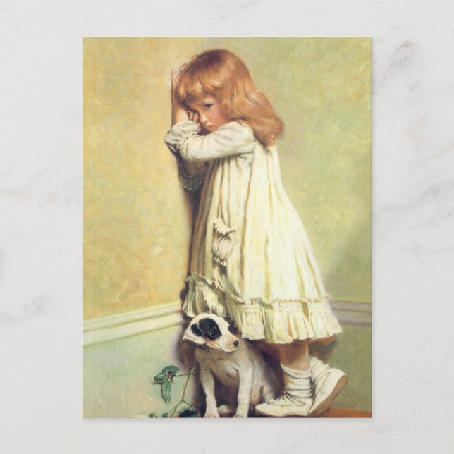 Postal En desgracia por Charles Burton Barber, arte vinta (Anverso)