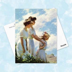 Postal En el acantilado Charles Courtney Curran
