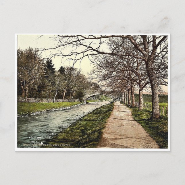 Postal En el agua de Annan, Moffat, Escocia foto clásica (Anverso)