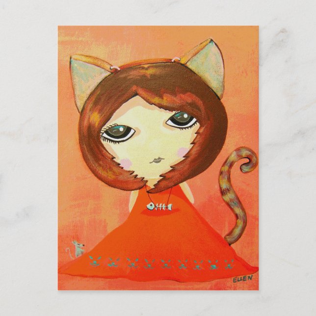 Postal En el ánimo del gato (Anverso)