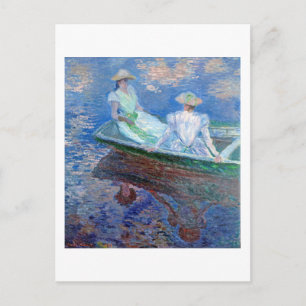 Postal En el barco, Monet