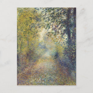 Postal En el bosque, por Pierre-Auguste Renoir