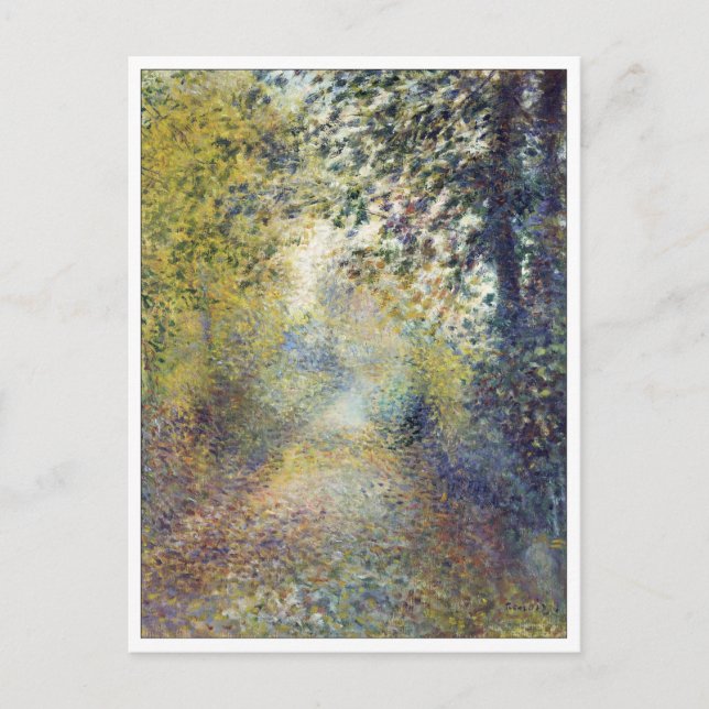 Postal En el bosque por Renoir (Anverso)