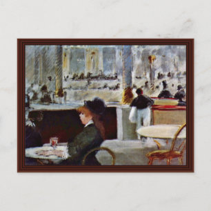 Postal En El Café De Manet Edouard