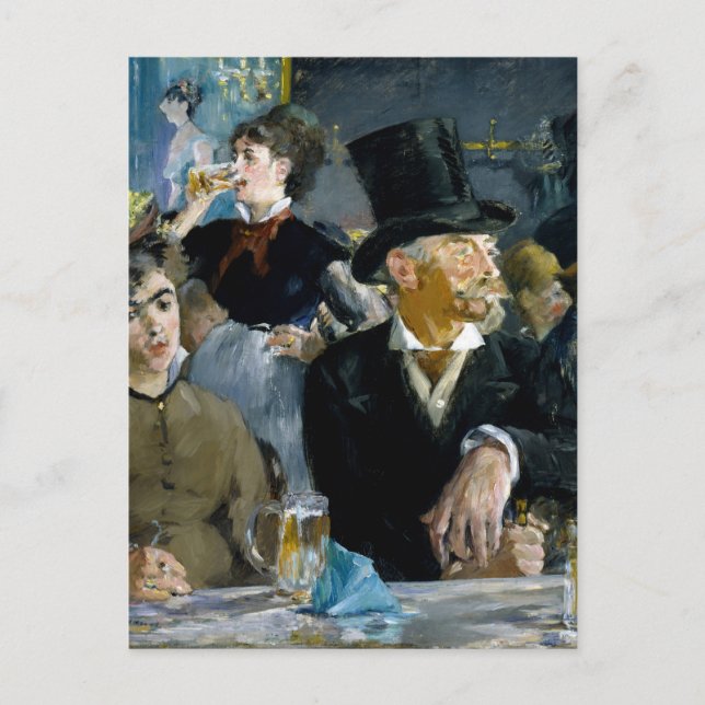 Postal En el café de Manet Impresionist Painting (Anverso)