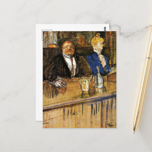 Postal En el Café, el cliente y el cajero anémico