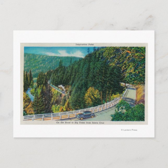 Postal En el camino a los grandes árboles desde Santa Cru (Anverso)