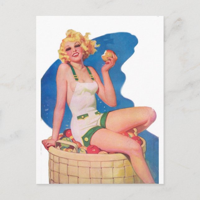 Postal En el carro de Apple (Anverso)