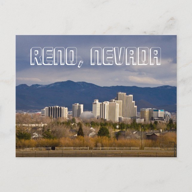 Postal en el centro de Reno Nevada (Anverso)