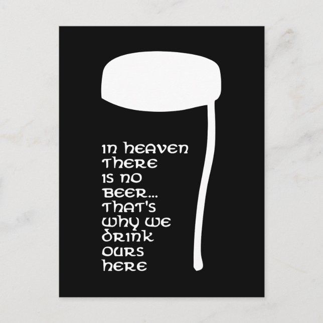 Postal En el cielo no hay cerveza (Anverso)