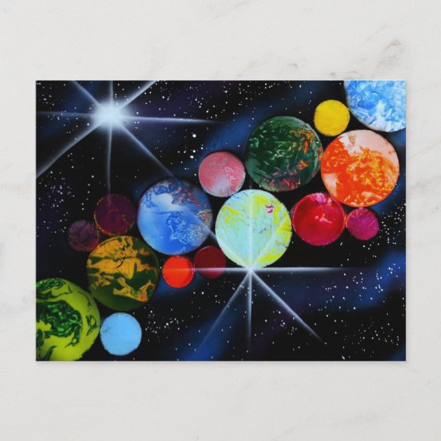 Postal En el espacio (Anverso)