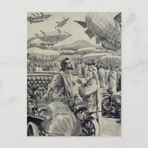 Postal "En el espectáculo aéreo" 