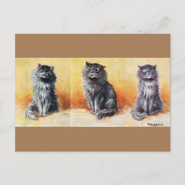 Postal En El Espectáculo Del Gato, Louis Wain (Anverso)