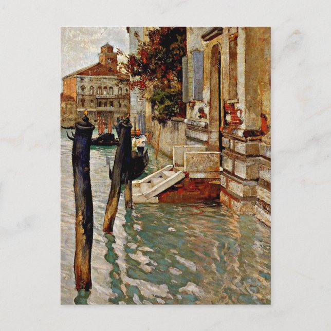 Postal En el Gran Canal, Venecia-Frits Thaulow pintura (Anverso)