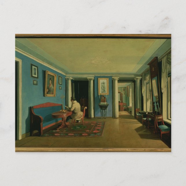 Postal En el interior. Sala de dibujo con Entresol con co (Anverso)