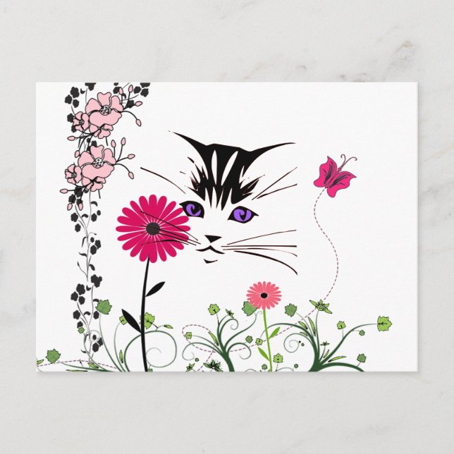 Postal En el jardín (Anverso)