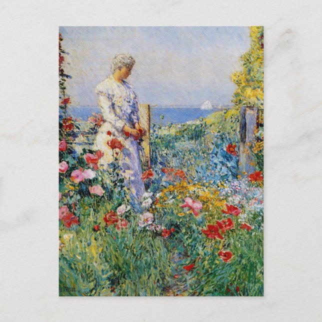 Postal En el jardín (Anverso)