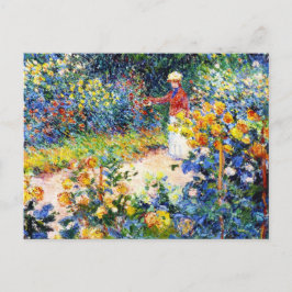 Postal En el jardín de Claude Monet pintando