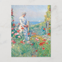 Postal En el jardín de Frederick Childe Hassam