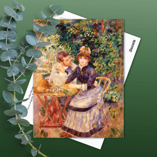 Postal En el jardín Pierre-Auguste Renoir