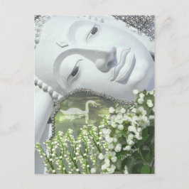 Postal En el jardín - Quan Yin y Flores