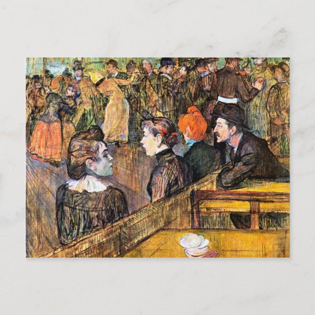 Postal En el Moulin de la Gallette, por Toulouse-Lautrec (Anverso)