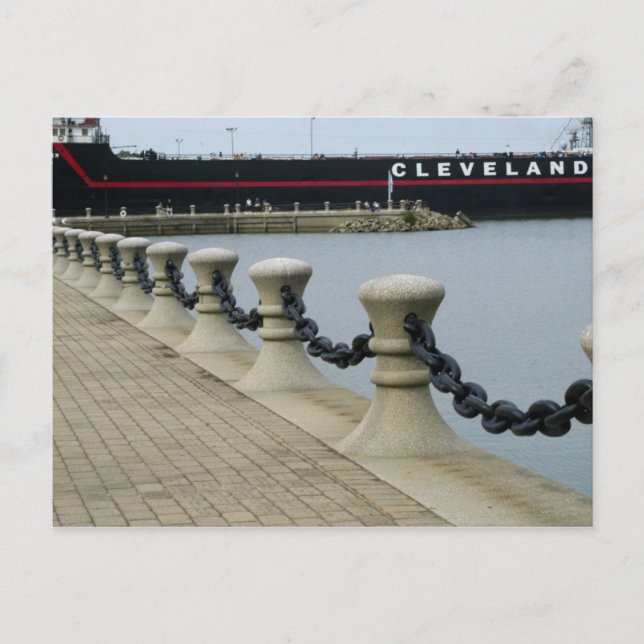 Postal En el muelle de Cleveland Ohio (Anverso)