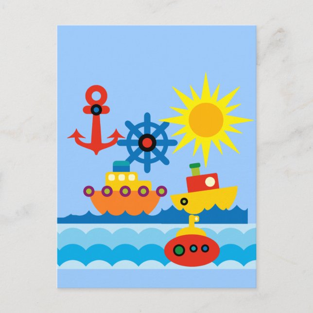 Postal En el océano (Anverso)