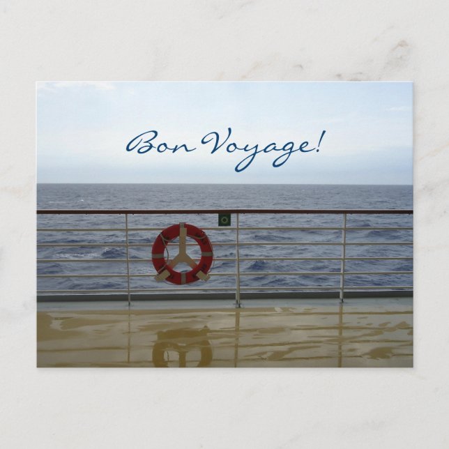 Postal En el Personalizado de vela Bon Voyage (Anverso)