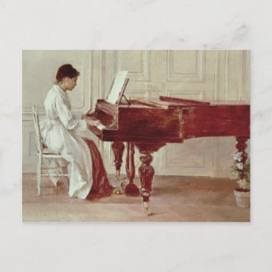 Postal En el piano, 1887 (aceite sobre lienzo)