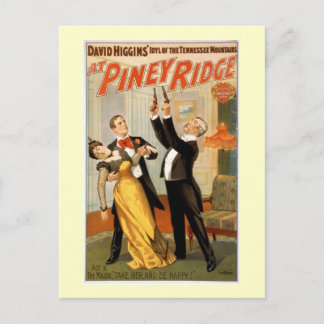 Postal En el poster penoso del teatro del vintage de