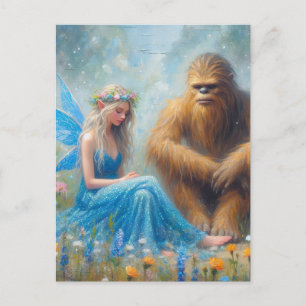 Postal En el prado con Sasquatch